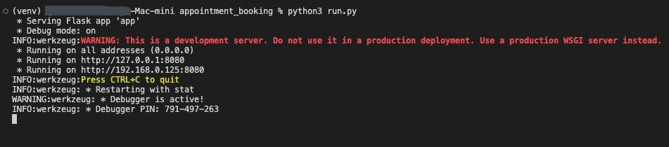 Flask Run Terminal
