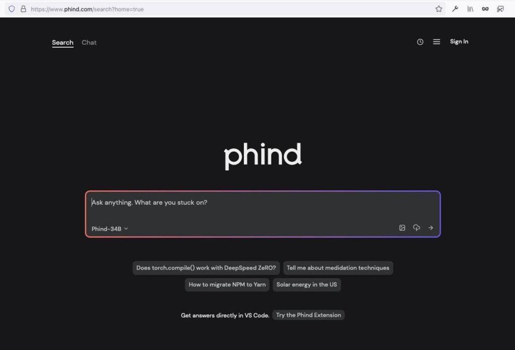 Phind Web Console