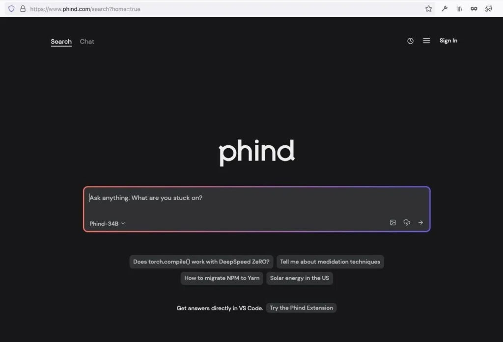 Phind Web Console