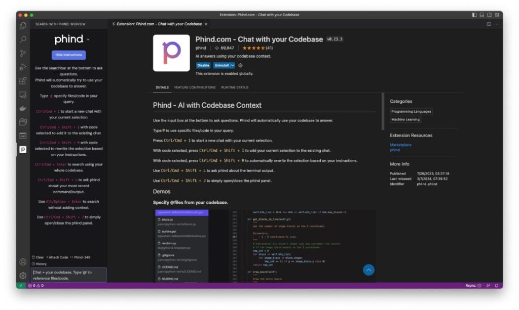 Phind Plugin Extension