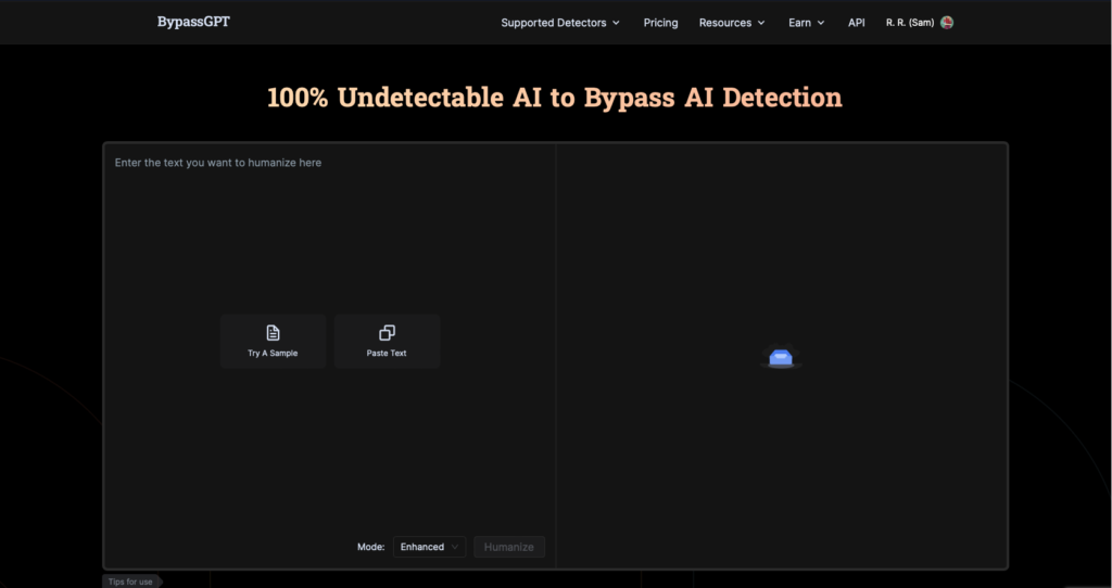 BypassGPT UI