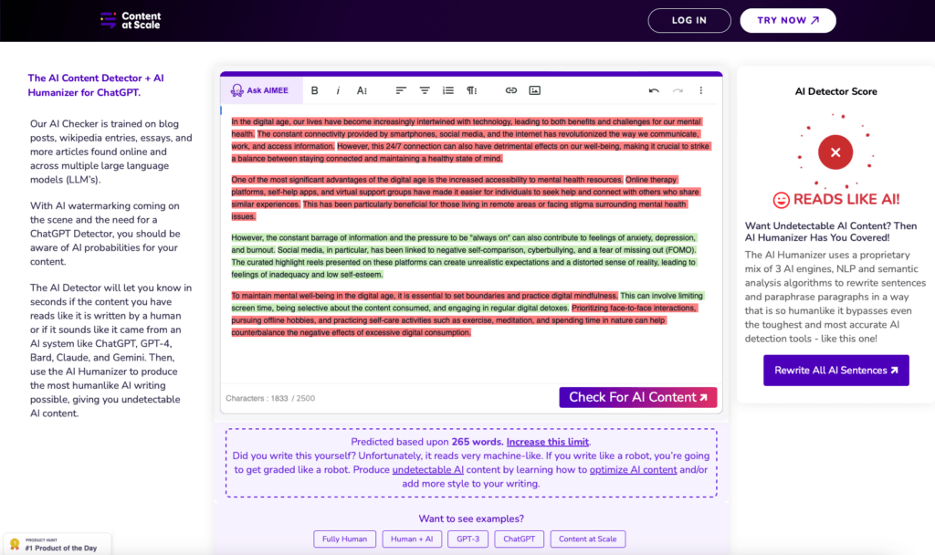 Content At Scale Detects AI Content